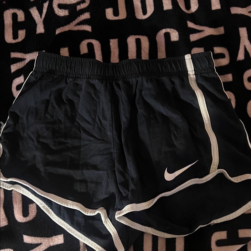 Nike Women's Black and White Athletic Shorts